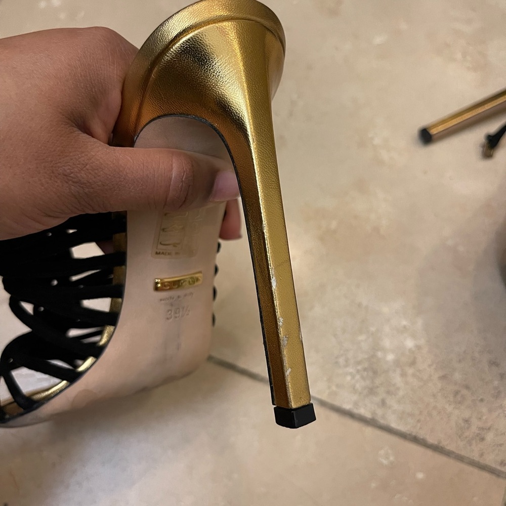 Gucci kid scamosciato nero heel - Picture 7 of 9